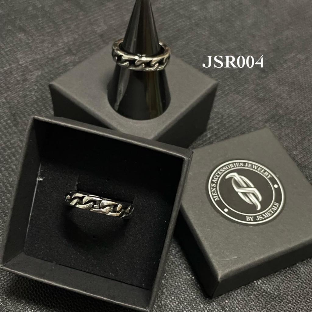 แหวนเลสโซ่ JSR004 แหวน 5 mm สแตนเลส316l สีเลสดำเงา รุ่นฮิต ใส่โดนน้ำได้ ใส่ได้ทุกวัน ผู้ชาย หญิง