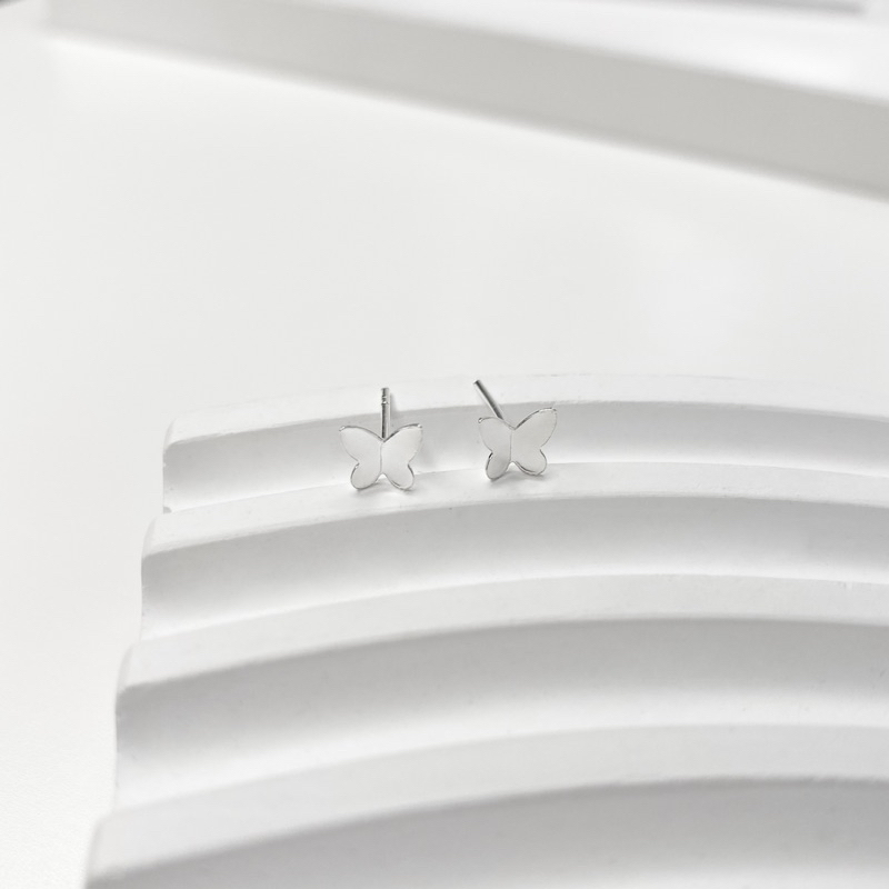 โค้ด 3F875 ลด 45.- Butterfly stud earrings / silver925 ต่างหูผีเสื้อ เงินแท้925 (ราคา/คู่) เหมาะกับคนแพ้ง่าย