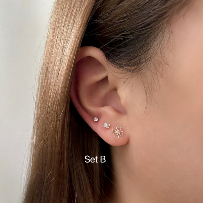 โค้ด 3F875 ลด 45.- sweetie set / silver925 เซ็ทต่างหูเงินแท้925 เซ็ทต่างหู 3 คู่