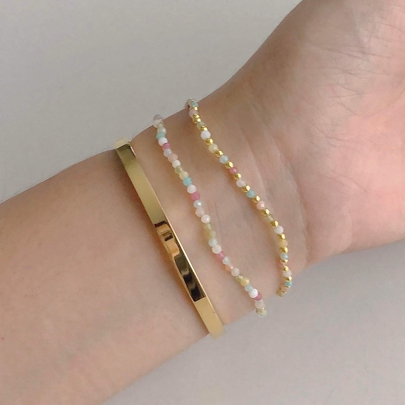 (โค้ด 3P4YE ลด 100.-) Winterwinter Jewelry Silver925 : กำไลหินแท้ร้อยด้วยเส้นเอ็น กำไลยางยืด ( ความยาว 16.5 cm )