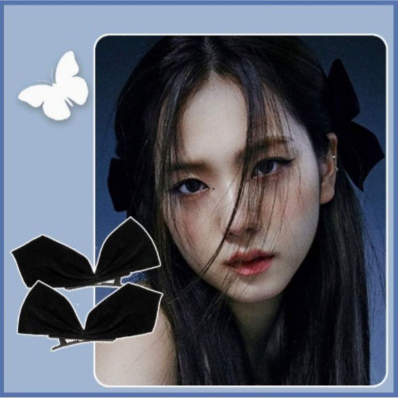 โบว์จีซู โบว์Jioo   โบว์กิ๊บติดผมกำมะหยี่ ได้ 1คู่ พร้อมส่ง