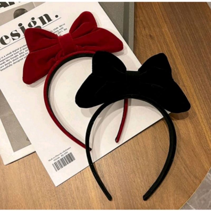 โบว์ผ้ากำมะหยี่โบว์เหมือนแม่มดน้อยkiki-(พร้อมส่ง❤️)