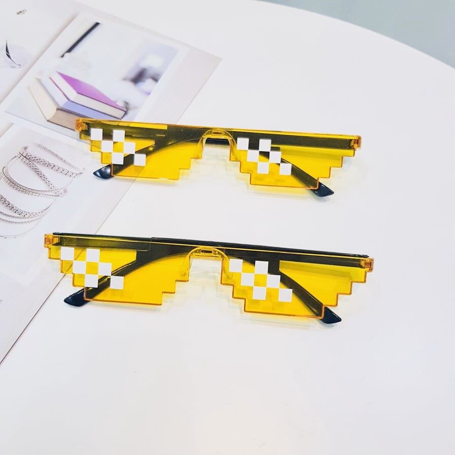 โมเสก แว่นกันแดด เย็น แว่นตา แว่นตาอันธพาล 6 จุด MINECRAFT - ชีวิตอันธพาลที่มีสีสัน
