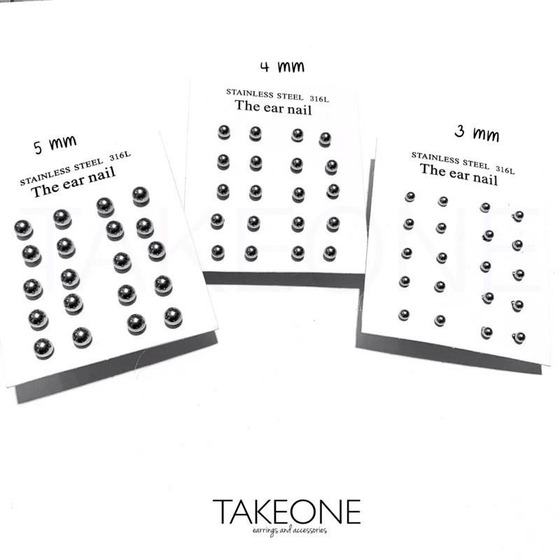 ใส่โค้ด TAKEONE01(ลดเพิ่ม 10.-)  เพิ่มขนาดใหม่ ต่างหูตุ้มกลมสแตนเลส | ไม่ลอกไม่ดำ