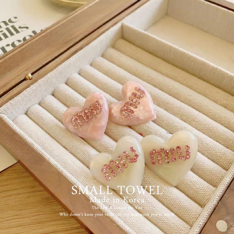ใหม่ กิ๊บติดผม ประดับมุก พลอยเทียม สีชมพู ลายตัวอักษร หัวใจ หวานแหวว