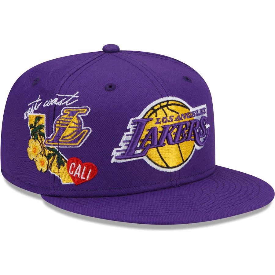 ใหม่ หมวกแก๊ป ลาย Los Angeles NBA_ Lakers สไตล์ฮิปฮอป ปรับได้ สําหรับทุกเพศ