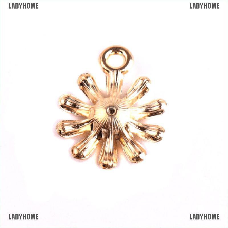 ❤Ladyhome❤10 ชิ้น / เซต โลหะผสมเคลือบ รูปดอกทานตะวัน จี้ เครื่องประดับงานฝีมือ DIY