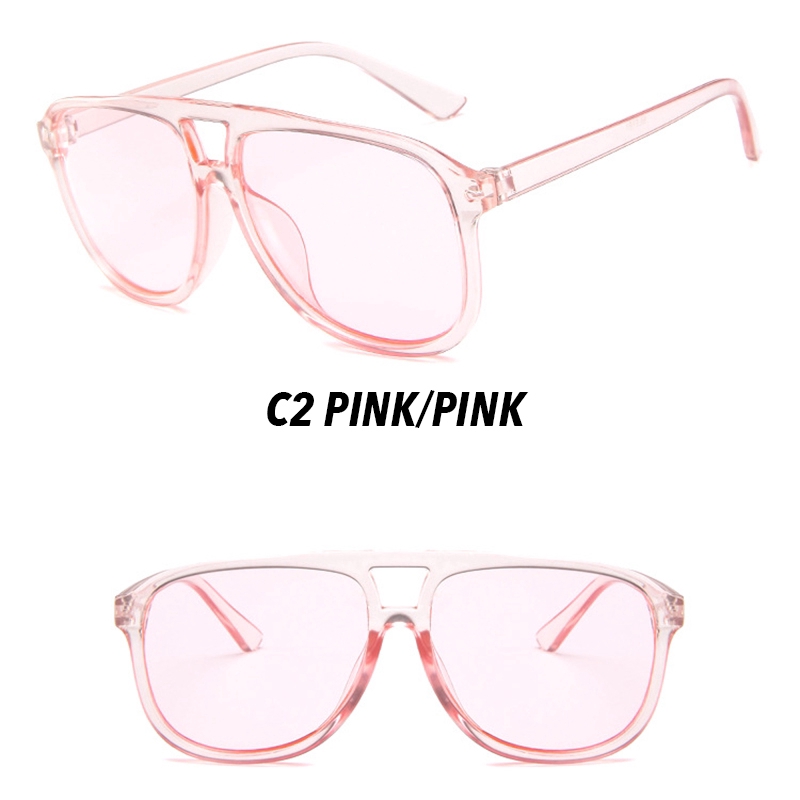 【HENGHA】【พร้อมสต็อก】เกาหลีย้อนยุค Ulzzang ลูกอมสีแว่นกันแดดขนาดใหญ่ผู้หญิง / ผู้ชาย