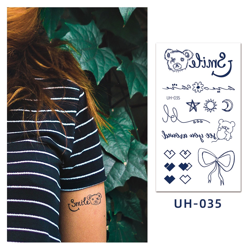 【Magic Tattoo】ใหม่ สติกเกอร์รอยสักชั่วคราว ลายตัวอักษร ตัวเลข กึ่งถาวร ติดทนนาน 2 สัปดาห์