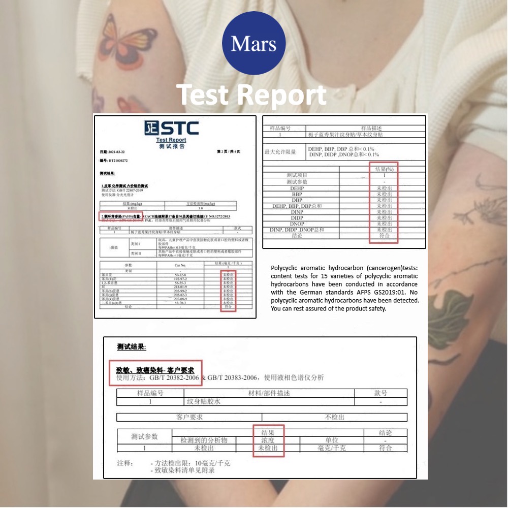 【Mars Tattoo】สติกเกอร์รอยสักชั่วคราว ลายหัวใจ ดอกไม้ หลากสี ติดทนนาน CX021