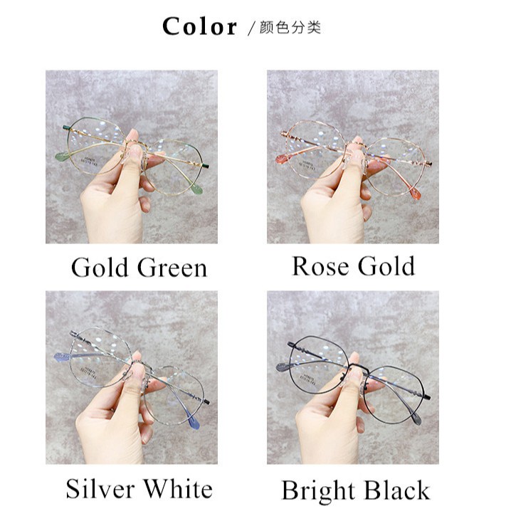 【Ready Stock】แว่นตากรอบโลหะทรงกลมป้องกันรังสีสไตล์เกาหลีสําหรับผู้หญิงและผู้ชาย