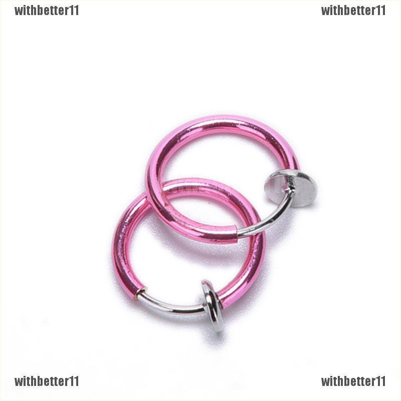 【with•TER】ต่างหูสตั๊ดปลอม สไตล์พังก์ เจาะร่างกาย จมูก ปาก 2 ชิ้น