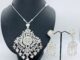 Vintage jewelryชุดไทยสร้อยชุดต่างหู เพชรสร้อยคอสีเงิน