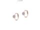 NooYoo ต่างหูสำหรับผิวแพ้ง่าย Hoop Flower with CZ Surgical Steel (ขาว/โรสโกลด์)