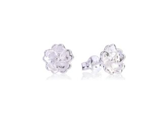 Louis Montini (Jewelry) Sterling Silver 925 Earrings ต่างหูเงินแท้ 92.5% ต่างหูผู้หญิง รูปดอกไม้ LJER05