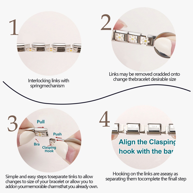 โมดูลสร้อยข้อมือ เครื่องประดับแฟชั่น สไตล์เรโทร Diy
