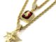 ผู้ชาย Golden Angel Ruby Pendant สร้อยคอยาวฮิปฮอป