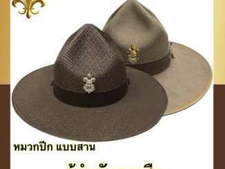 หมวกปีก แบบสาน / แบบสักหลาด ผู้กำกับลูกเสือ พร้อมเข็มติดหมวก สีน้ำตาลsize S-L