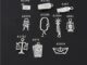 จี้หุ่นยนต์สเก็ตบอร์ด โปรเจคเตอร์ สีเงิน สไตล์โบราณ 1 ชิ้น