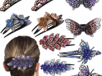 BUTTERFLY กิ๊บติดผมลายดอกไม้ผีเสื้อประดับไรน์สโตนคริสตัล 1 ชิ้น