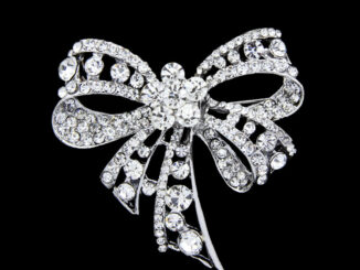 เข็มกลัดเพชร rhinestone ประดับโบว์สําหรับตกแต่งเสื้อผ้า
