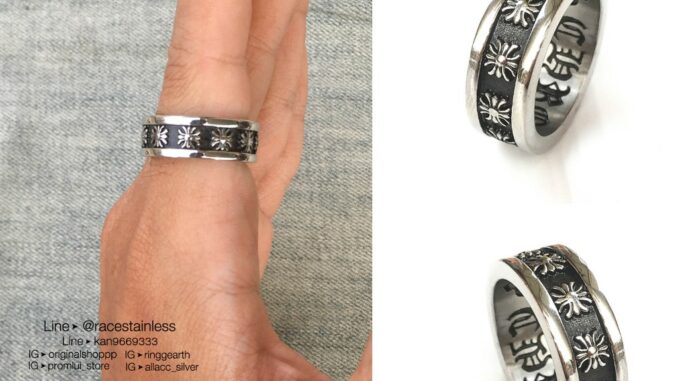 แหวน Chrome Heart Crossจิ๋ว สแตนเลสแท้ stainless 316l ring แหวนแฟชั่น แหวนผู้ชาย แหวนสแตนเลส originallution