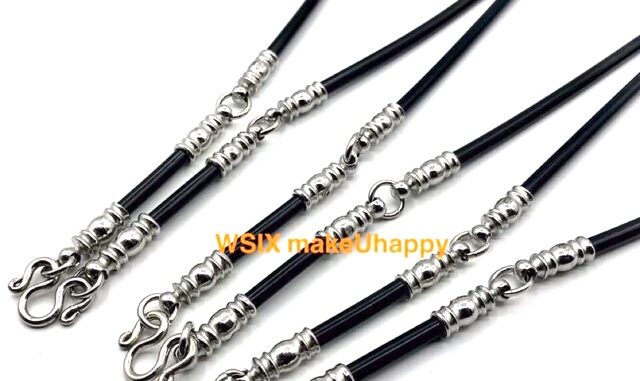 สร้อยยาง3mmและ4mm แต่งอะไหล่สแตนเลสแท้ ใส่พระได้3องค์ 4องค์ และ 6องค์. ยาว 26 นิ้ว สร้อยยาง3mmและ4mm แต่งอะไหล่สแตนเลสแท้ ใส่พระได้3องค์ 4องค์ และ 6องค์. ยาว 26 นิ้ว