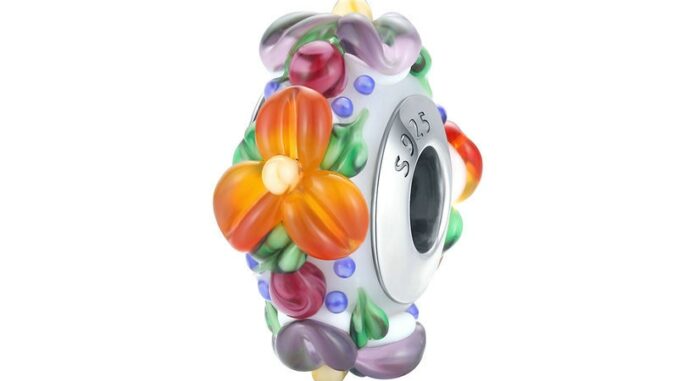 bamoer Authentic 925 Sterling Silver Jewelry make Colorful Flowers Charm for Original Silver Beads Bracelet & Bangle DIY SCC1720