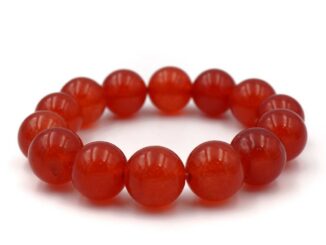 LUCKYSTONE หินสีนำโชค สร้อยข้อมือหินแท้ โทนสีแดงสด ขนาด 12 มม. by siamonlineshop