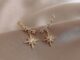 Exquisite Gold Crystal Hexagram Star Earrings Women Elegant
