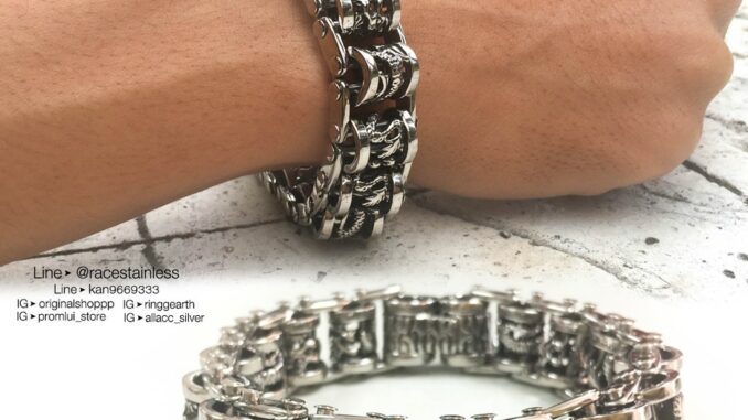 สร้อยข้อมือ มังกร รมดำ Limited สแตนเลสแท้100% stainless 316l สร้อยคอโซ่ Hiphop bracelet originallution