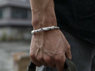สร้อยข้อมือเงินแท้92.5%เครื่องประดับแฟชั่นย้อนยุคผู้ชาย