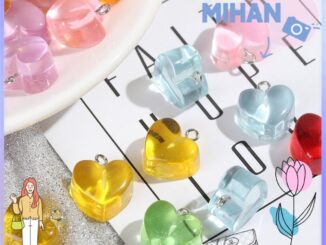 Mihan จี้เรซิ่นรูปหัวใจหลากสีสําหรับทําเครื่องประดับ 10 ชิ้น