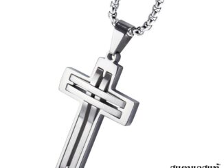 555jewelry สร้อยคอพร้อมจี้สแตนเลส รูปไม้กางเขน ดีไซน์ Unisex รุ่น MNC-P933 - จี้สร้อยคอแฟชั่น จี้ห้อยคอ จี้สแตนเลส (P28)