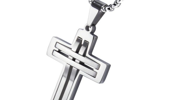 555jewelry สร้อยคอพร้อมจี้สแตนเลส รูปไม้กางเขน ดีไซน์ Unisex รุ่น MNC-P933 - จี้สร้อยคอแฟชั่น จี้ห้อยคอ จี้สแตนเลส (P28)