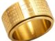 ใหม่เครื่องประดับแฟชั่นแหวนสแตนเลสสีทองสไตล์จีน 316 l สําหรับผู้หญิงและผู้ชาย 7-14