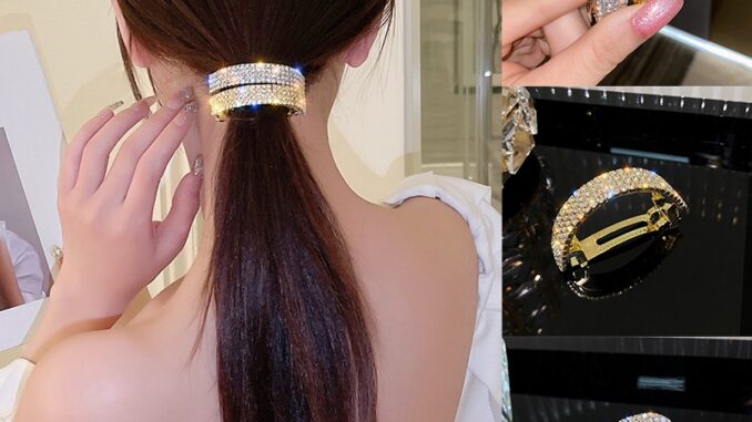 กิ๊บติดผมหางม้าประดับ Rhinestone กิ๊บติดผมหางม้าประดับ Rhinestone