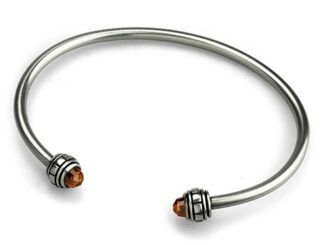 OHM Beads กำไลข้อมือ รุ่น C Bangle - สี Champagne - Silver 925 Charm เครื่องประดับ บีด เงิน เแก้ว จี้