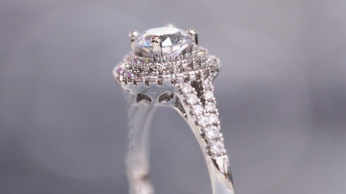 ER-1047 Elise's Jewelry เครื่องประดับผู้หญิง แหวนเพชร CZ เกรดพรีเมี่ยม น้ำ 100 D color หน้าเพชรขนาด 1.2 กะรัต