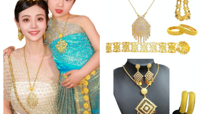 Vintage Jewelry ชุดเครื่องประดับไทย สร้อยคอต่างหูเข็มขัดสังวาลย์ Vintage Jewelry ชุดเครื่องประดับไทย สร้อยคอต่างหูเข็มขัดสังวาลย์
