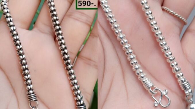 สร้อยข้อมือลายดอกโปร่งเงินแท้925%