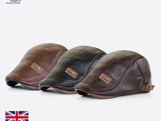 05B1 หมวกเบเร่ต์ สไตล์บริติช หนัง PU แท้ สีคลาสสิค สวมใส่สบาย ปรับสายได้ตามขนาดศรีษะ