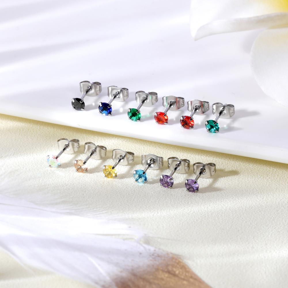 1 ชิ้น 3/4/5/6/7/8 มม. สี คริสตัล ต่างหูสตั๊ด สเตนเลส กระดูกอ่อน ต่างหู Tragus Conch Helix เจาะ ต่างหูสตั๊ด