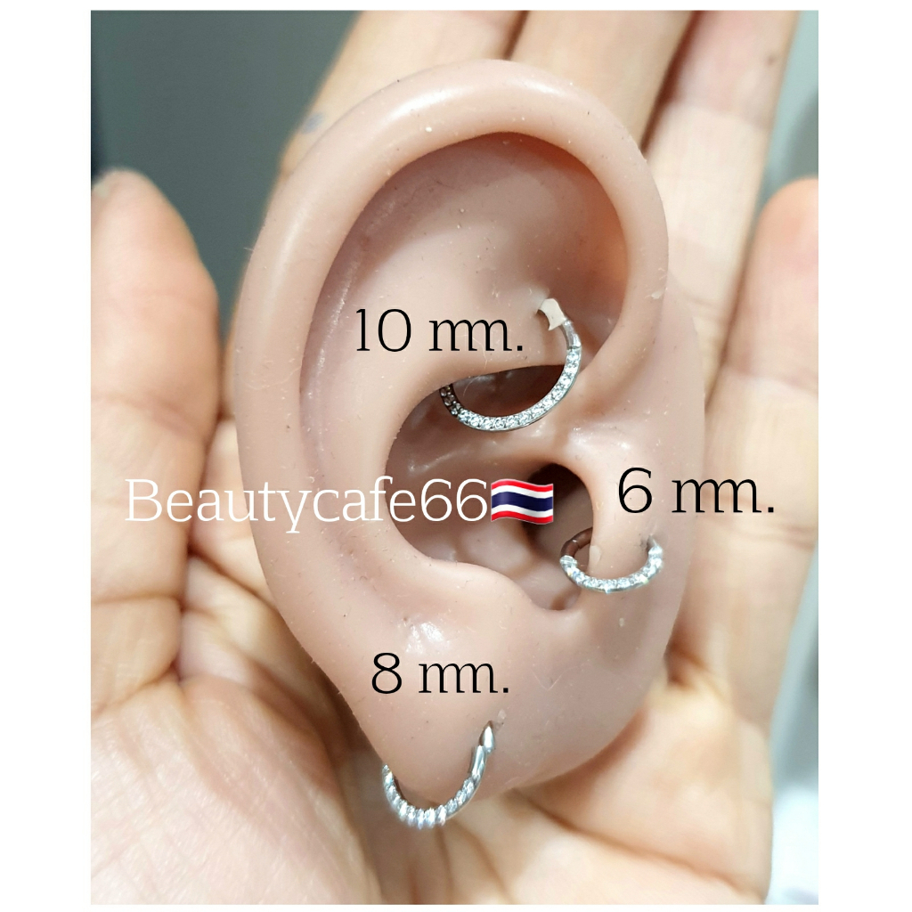 (1ข้าง) R5  จิวปีกหู Helix Tragus Rook ไร้รอยต่อ Seamless Earrings ใส่จมูกได้