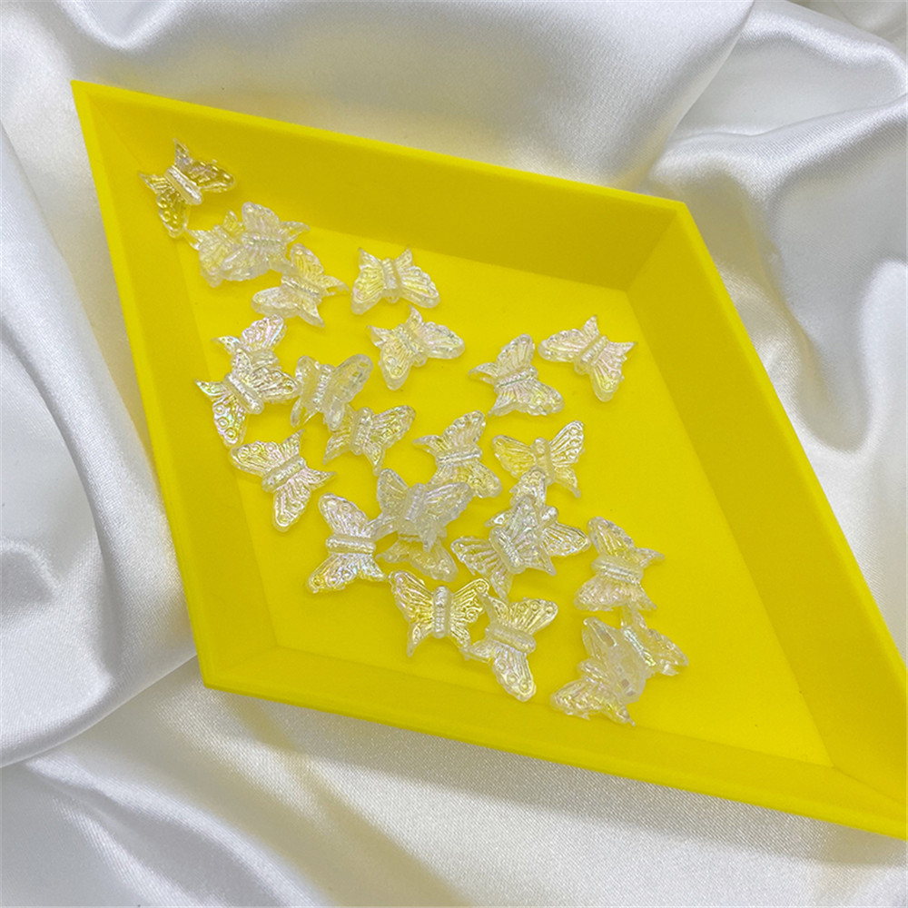 20pcs Acrylic 3D Butterfly Mixed Colour Transparent Butterfly Charm Beads Jewelry Make