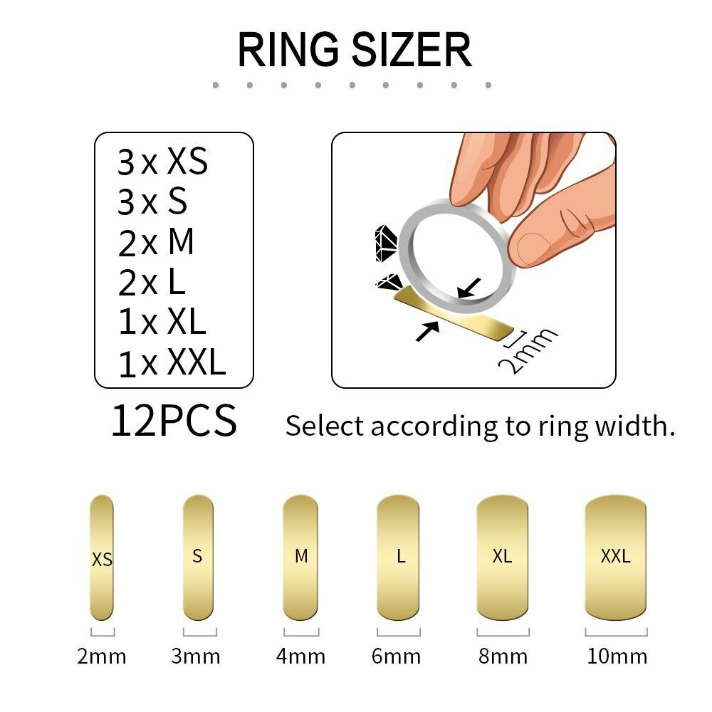 ( 8 ชิ้น / ชุด ) แหวนปรับขนาดได้ ( Sizer พร้อม 2-10 มม . )