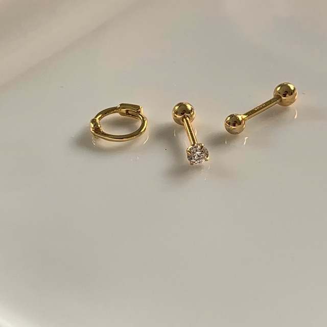 A.piece จิวเงินแท้ [all silver 925] crystal piercing