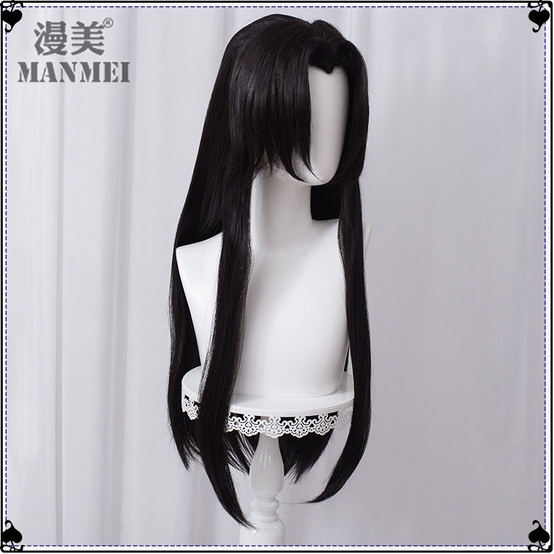 Anime Demon Slayer Kochou Kanae Cosplay Wig Kimetsu no Yaiba 80cm Long Black Wigs Heat Resistant Synthetic Hair