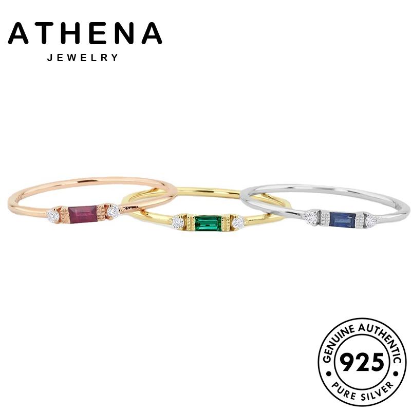 Athena JEWELRY แหวนเงิน 92.5% ทรงสี่เหลี่ยม สไตล์เรโทร สําหรับผู้หญิง R53-TH