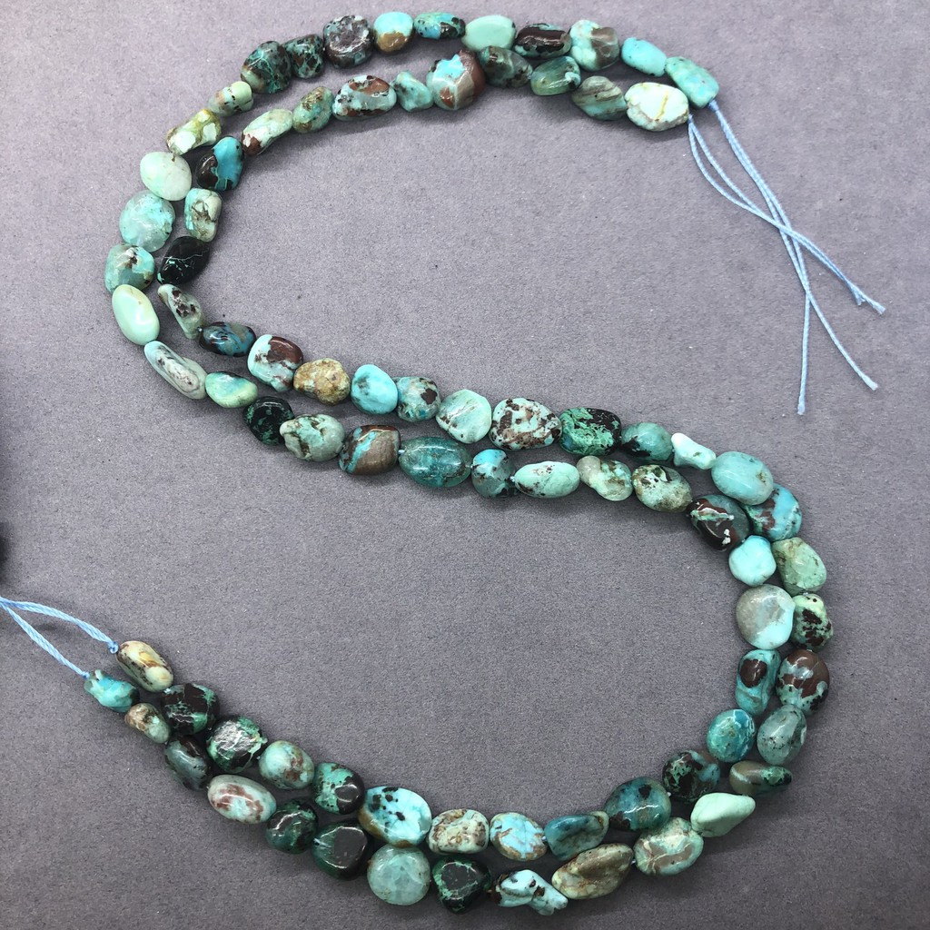 Azurite Turquoise Beads ลูกปัดสีเขียวขุ่นหินหลวมธรรมชาติกรวดรูปร่างผิดปกติ DIY